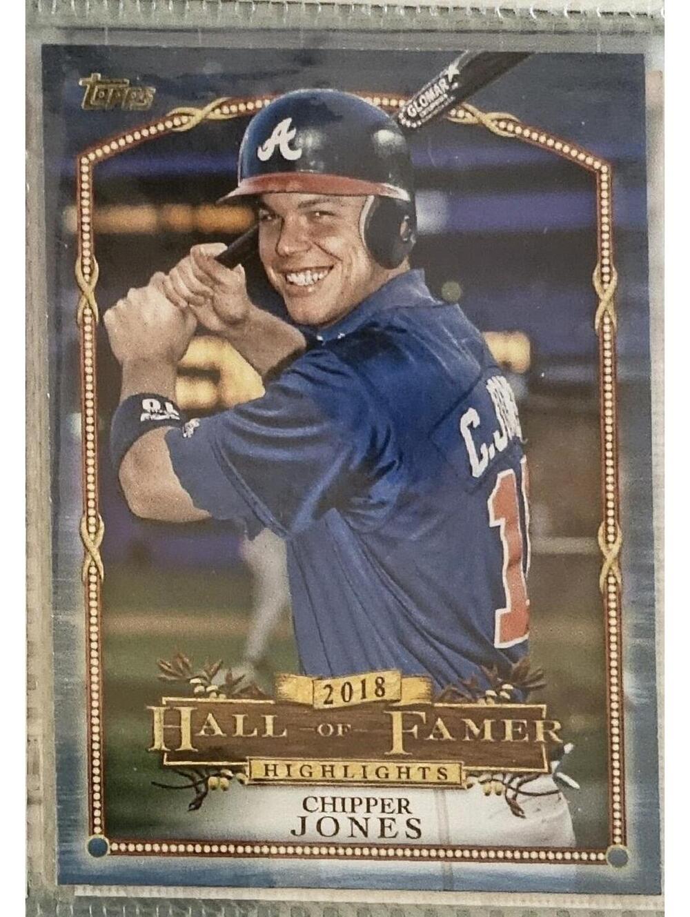 2018 Topps Update Chipper Jones Hall of Famer Insert #HFH-2 (A tight second)